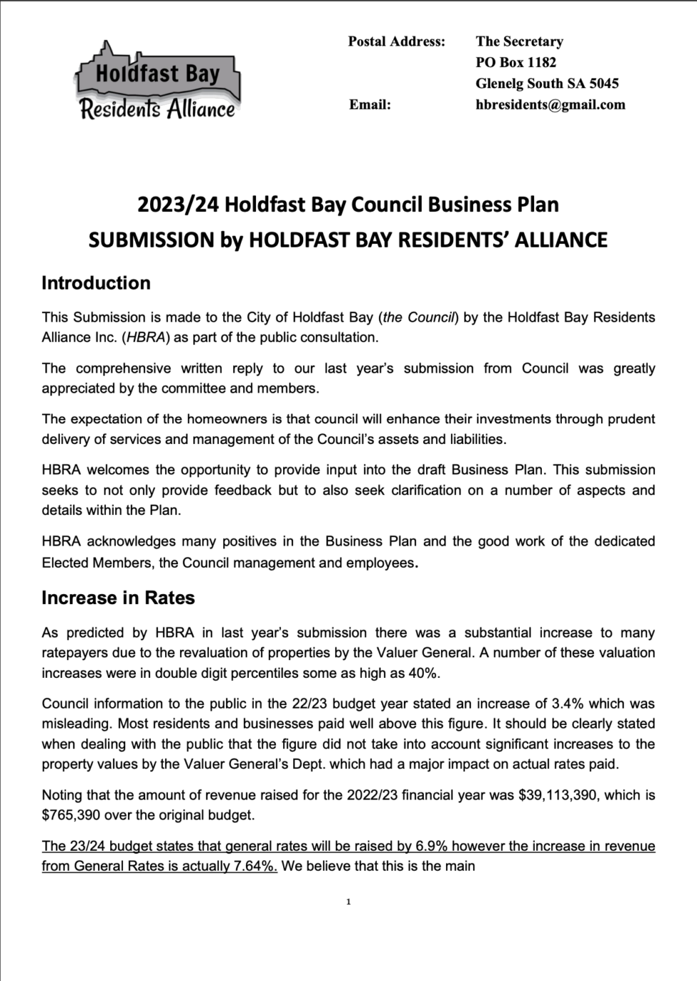 Hobson Bay Council Rates Bill Example.pdf MEETINGS - Holdfast Bay Residents Alliance